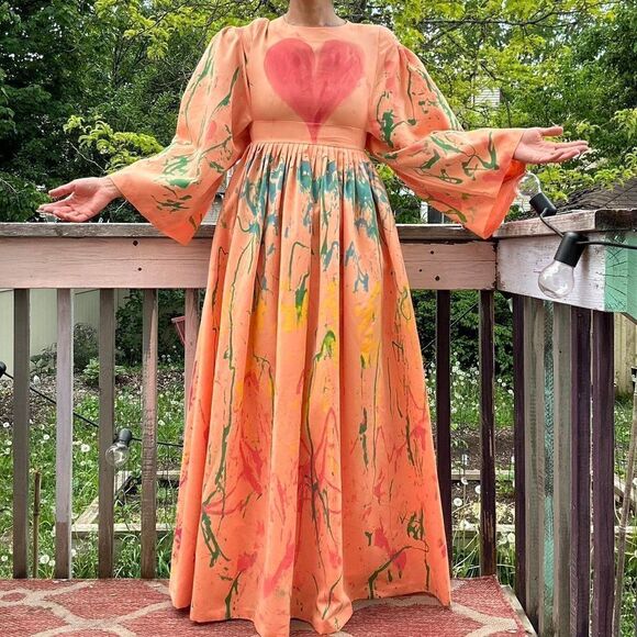 vintage painted prom wedding dress Streetwear art - Picture 8 of 8